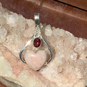 Silver and Pink Heart Pendant